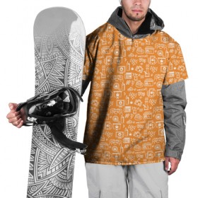 Накидка на куртку 3D с принтом Жизнь на Ямайке в Кировске, 100% полиэстер |  | оранжевый | паттерн