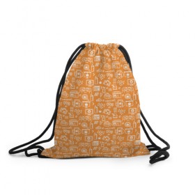 Рюкзак-мешок 3D с принтом Жизнь на Ямайке в Кировске, 100% полиэстер | плотность ткани — 200 г/м2, размер — 35 х 45 см; лямки — толстые шнурки, застежка на шнуровке, без карманов и подкладки | оранжевый | паттерн