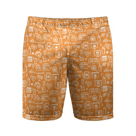 Мужские шорты 3D спортивные с принтом Жизнь на Ямайке в Кировске,  |  | оранжевый | паттерн