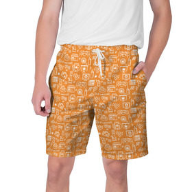 Мужские шорты 3D с принтом Жизнь на Ямайке в Кировске,  полиэстер 100% | прямой крой, два кармана без застежек по бокам. Мягкая трикотажная резинка на поясе, внутри которой широкие завязки. Длина чуть выше колен | оранжевый | паттерн