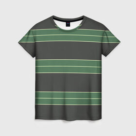 Женская футболка 3D с принтом Одежда Курта Кобейна в Кировске, 100% полиэфир ( синтетическое хлопкоподобное полотно) | прямой крой, круглый вырез горловины, длина до линии бедер | в полоску | зеленая | курт кобейн | полосатая | полоски