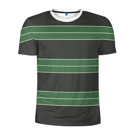 Мужская футболка 3D спортивная с принтом Одежда Курта Кобейна в Кировске, 100% полиэстер с улучшенными характеристиками | приталенный силуэт, круглая горловина, широкие плечи, сужается к линии бедра | в полоску | зеленая | курт кобейн | полосатая | полоски