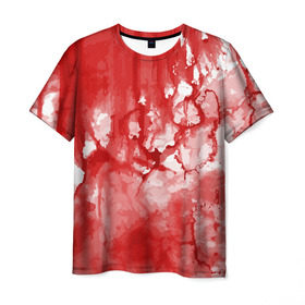 Мужская футболка 3D с принтом Кровь в Кировске, 100% полиэфир | прямой крой, круглый вырез горловины, длина до линии бедер | Тематика изображения на принте: брызги | капли | кровь | ужас | хэллоуин