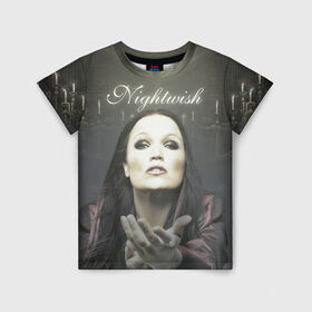 Детская футболка 3D с принтом Тарья Турунен Nightwish в Кировске, 100% гипоаллергенный полиэфир | прямой крой, круглый вырез горловины, длина до линии бедер, чуть спущенное плечо, ткань немного тянется | nightwish | металл | музыка | рок | тарья турунен
