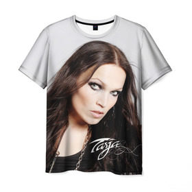 Мужская футболка 3D с принтом Tarja Turunen Nightwish в Кировске, 100% полиэфир | прямой крой, круглый вырез горловины, длина до линии бедер | nightwish | металл | музыка | рок | тарья турунен
