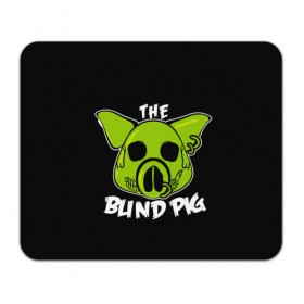 Коврик прямоугольный с принтом Blind Pig в Кировске, натуральный каучук | размер 230 х 185 мм; запечатка лицевой стороны | ад | зеленый | свинья | череп