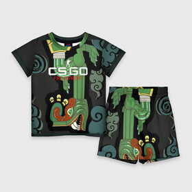 Детский костюм с шортами 3D с принтом cs:go   Fire Serpent (Огненный змей) в Кировске,  |  | Тематика изображения на принте: ak | cs | csgo | fire | seprent | го | змей | кс | огненный | тайное