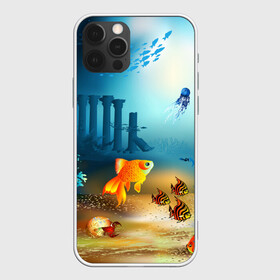 Чехол для iPhone 12 Pro с принтом Золотая рыбка в Кировске, силикон | область печати: задняя сторона чехла, без боковых панелей | вода | водоросли | море | подводный мир | природа | рыба | рыбка | туризм