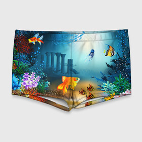 Мужские купальные плавки 3D с принтом Золотая рыбка в Кировске, Полиэстер 85%, Спандекс 15% |  | Тематика изображения на принте: вода | водоросли | море | подводный мир | природа | рыба | рыбка | туризм