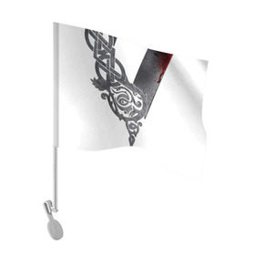 Флаг для автомобиля с принтом Викинги в Кировске, 100% полиэстер | Размер: 30*21 см | viking | vikings | вальхалла | викинги