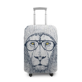 Чехол для чемодана 3D с принтом Cool Lion в Кировске, 86% полиэфир, 14% спандекс | двустороннее нанесение принта, прорези для ручек и колес | красивый | крутой | лев | львица | очки | рисунок | узор