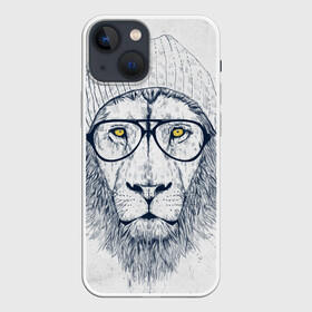 Чехол для iPhone 13 mini с принтом Cool Lion в Кировске,  |  | красивый | крутой | лев | львица | очки | рисунок | узор