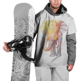 Накидка на куртку 3D с принтом Solar Elephant в Кировске, 100% полиэстер |  | красивый | крутой | рисунок | слон | узор