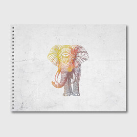 Альбом для рисования с принтом Solar Elephant в Кировске, 100% бумага
 | матовая бумага, плотность 200 мг. | красивый | крутой | рисунок | слон | узор