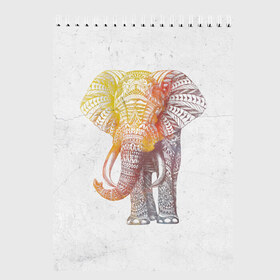 Скетчбук с принтом Solar Elephant в Кировске, 100% бумага
 | 48 листов, плотность листов — 100 г/м2, плотность картонной обложки — 250 г/м2. Листы скреплены сверху удобной пружинной спиралью | красивый | крутой | рисунок | слон | узор