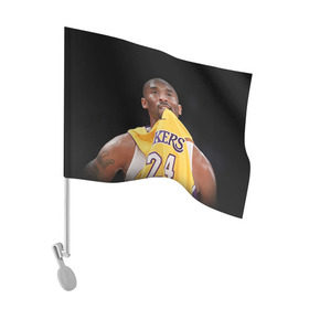 Флаг для автомобиля с принтом Kobe Bryant в Кировске, 100% полиэстер | Размер: 30*21 см | kobe bryant | lakers | los angeles lakers | nba. | баскетбол | баскетболист | коби брайант | лайкерс | лос анджелес лейкерс | нба