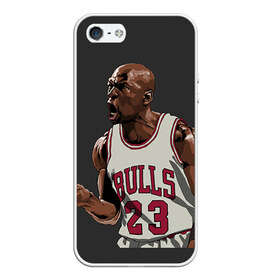 Чехол для iPhone 5/5S матовый с принтом Michael Jordan в Кировске, Силикон | Область печати: задняя сторона чехла, без боковых панелей | chicago bulls | michael jeffrey jordan | nba. | баскетбол | баскетболист | вашингтон уизардс | майкл джордан | нба | чикаго | чикаго буллз