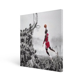 Холст квадратный с принтом Michael Jordan в Кировске, 100% ПВХ |  | Тематика изображения на принте: chicago bulls | michael jeffrey jordan | nba. | баскетбол | баскетболист | вашингтон уизардс | майкл джордан | нба | чикаго | чикаго буллз