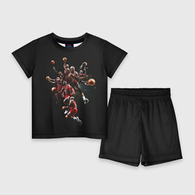 Детский костюм с шортами 3D с принтом Michael Jordan в Кировске,  |  | chicago bulls | michael jeffrey jordan | nba. | баскетбол | баскетболист | вашингтон уизардс | майкл джордан | нба | чикаго | чикаго буллз