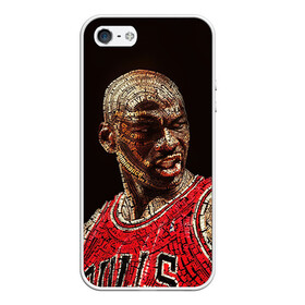 Чехол для iPhone 5/5S матовый с принтом Michael Jordan в Кировске, Силикон | Область печати: задняя сторона чехла, без боковых панелей | chicago bulls | michael jeffrey jordan | nba. | баскетбол | баскетболист | вашингтон уизардс | майкл джордан | нба | чикаго | чикаго буллз