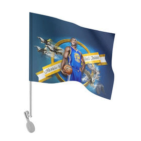 Флаг для автомобиля с принтом Баскетболист в Кировске, 100% полиэстер | Размер: 30*21 см | nba | баскетбол | баскетболист | нба