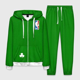 Мужской костюм 3D с принтом Boston Celtics в Кировске, 100% полиэстер | Манжеты и пояс оформлены тканевой резинкой, двухслойный капюшон со шнурком для регулировки, карманы спереди | boston celtics | бостон | бостон селтикс | нба | селтикс