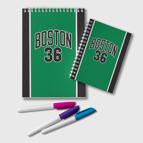 Блокнот с принтом Boston Celtics 36 в Кировске, 100% бумага | 48 листов, плотность листов — 60 г/м2, плотность картонной обложки — 250 г/м2. Листы скреплены удобной пружинной спиралью. Цвет линий — светло-серый
 | 36 | boston celtics | shaquille oneal | бостон | бостон селтикс | нба | селтикс | шакил онил