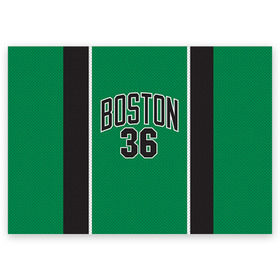 Поздравительная открытка с принтом Boston Celtics 36 в Кировске, 100% бумага | плотность бумаги 280 г/м2, матовая, на обратной стороне линовка и место для марки
 | Тематика изображения на принте: 36 | boston celtics | shaquille oneal | бостон | бостон селтикс | нба | селтикс | шакил онил