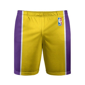 Мужские шорты 3D спортивные с принтом Lakers в Кировске,  |  | Тематика изображения на принте: kobe bryant | lakers | los angeles lakers | nba | баскетбол | брайант | браянт | коби | лайкерс | лос анджелес лейкерс | нба | форма
