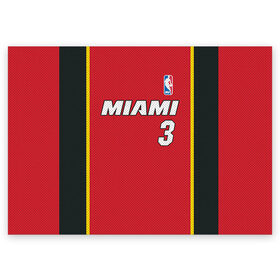 Поздравительная открытка с принтом Miami Heat 3 в Кировске, 100% бумага | плотность бумаги 280 г/м2, матовая, на обратной стороне линовка и место для марки
 | 3 | dwyane wade | miami heat | nba |  дуэйн уэйд | баскетбол | майами | майами хит | нба