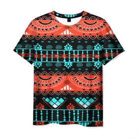 Мужская футболка 3D с принтом Аддис-Абеба в Кировске, 100% полиэфир | прямой крой, круглый вырез горловины, длина до линии бедер | орнамент | цветной | этно | яркий