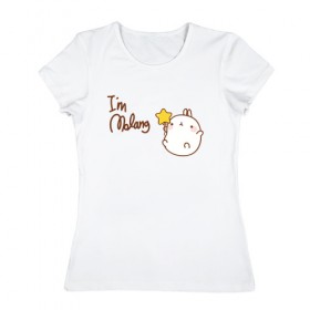 Женская футболка хлопок с принтом Кролик в Кировске, 100% хлопок | прямой крой, круглый вырез горловины, длина до линии бедер, слегка спущенное плечо | 