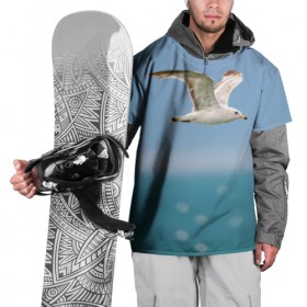 Накидка на куртку 3D с принтом Чайка в Кировске, 100% полиэстер |  | вода | море | пернатые | природа | простор | птица | свобода | солнце | чайка