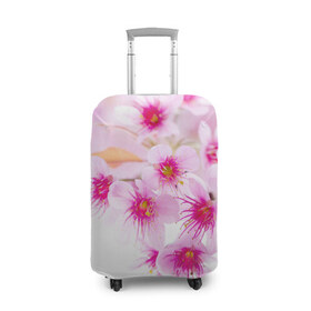 Чехол для чемодана 3D с принтом Цветы в Кировске, 86% полиэфир, 14% спандекс | двустороннее нанесение принта, прорези для ручек и колес | женская | природа | растения | розовый | цветок | цветы