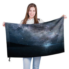 Флаг 3D с принтом Звездное небо в Кировске, 100% полиэстер | плотность ткани — 95 г/м2, размер — 67 х 109 см. Принт наносится с одной стороны | вселенная | галактика | звезды | небо | ночь