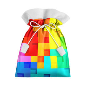 Подарочный 3D мешок с принтом Pixel-Fon в Кировске, 100% полиэстер | Размер: 29*39 см | Тематика изображения на принте: кубики | пиксель | разноцветный | текстура | яркий