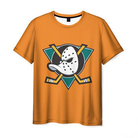 Мужская футболка 3D с принтом Анахайм в Кировске, 100% полиэфир | прямой крой, круглый вырез горловины, длина до линии бедер | anaheim | ducks | nhl | дакс | нхл | хоккей