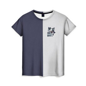 Женская футболка 3D с принтом Stay Frosty 2 в Кировске, 100% полиэфир ( синтетическое хлопкоподобное полотно) | прямой крой, круглый вырез горловины, длина до линии бедер | community stickers | counter strike | cs | cs go | будь начеку | снеговик