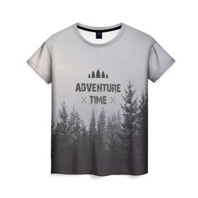 Женская футболка 3D с принтом лес в Кировске, 100% полиэфир ( синтетическое хлопкоподобное полотно) | прямой крой, круглый вырез горловины, длина до линии бедер | горы | лес | море | охота | приключения | природа | рыбалка | свобода | скалы | туман | туризм | экстрим