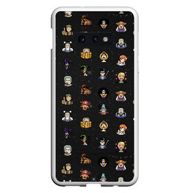 Чехол для Samsung S10E с принтом One Piece Pixel art pattern в Кировске, Силикон | Область печати: задняя сторона чехла, без боковых панелей | Тематика изображения на принте: 8 bit | ace | chopper | luffy | one piece | pattern | pixel art | space | zorro