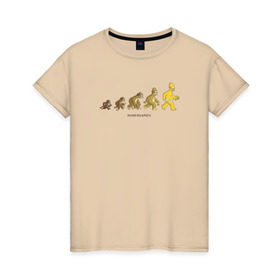 Женская футболка хлопок с принтом Эволюция Гомера в Кировске, 100% хлопок | прямой крой, круглый вырез горловины, длина до линии бедер, слегка спущенное плечо | homer simpson | the simpsons | гомер | симпсоны | эволюция