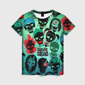Женская футболка 3D с принтом Suicide Squad в Кировске, 100% полиэфир ( синтетическое хлопкоподобное полотно) | прямой крой, круглый вырез горловины, длина до линии бедер | Тематика изображения на принте: harley quinn | suicide squad | харли квинн