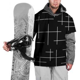 Накидка на куртку 3D с принтом Geometric (2) в Кировске, 100% полиэстер |  | geometric | белый | геометрик | линии | текстура | чёрный