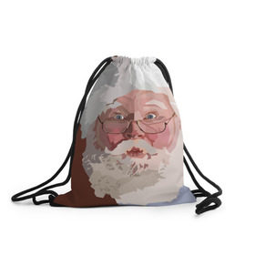 Рюкзак-мешок 3D с принтом Санта Клаус в стиле WPAP в Кировске, 100% полиэстер | плотность ткани — 200 г/м2, размер — 35 х 45 см; лямки — толстые шнурки, застежка на шнуровке, без карманов и подкладки | веселье | дед мороз | новый год | праздник | санта