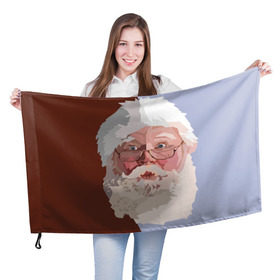 Флаг 3D с принтом Санта Клаус в стиле WPAP в Кировске, 100% полиэстер | плотность ткани — 95 г/м2, размер — 67 х 109 см. Принт наносится с одной стороны | веселье | дед мороз | новый год | праздник | санта