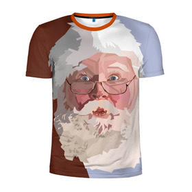 Мужская футболка 3D спортивная с принтом Санта Клаус в стиле WPAP в Кировске, 100% полиэстер с улучшенными характеристиками | приталенный силуэт, круглая горловина, широкие плечи, сужается к линии бедра | веселье | дед мороз | новый год | праздник | санта