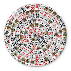 Коврик круглый с принтом Игральные карты 3 в Кировске, резина и полиэстер | круглая форма, изображение наносится на всю лицевую часть | карты | настольные игры | пасьянс | покер
