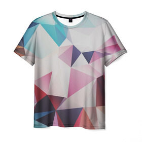 Мужская футболка 3D с принтом LOW POLY в Кировске, 100% полиэфир | прямой крой, круглый вырез горловины, длина до линии бедер | геометрия | стиль | треугольники