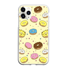 Чехол для iPhone 11 Pro матовый с принтом Сладкие пончики в Кировске, Силикон |  | Тематика изображения на принте: булочки | гомер симпсон | еда | пончики | сладости