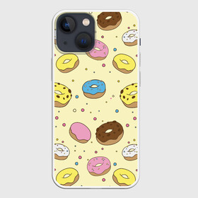 Чехол для iPhone 13 mini с принтом Сладкие пончики в Кировске,  |  | булочки | гомер симпсон | еда | пончики | сладости